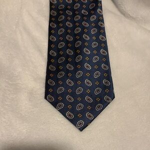 Jos. A. Bank Navy and Gold Paisley Tie